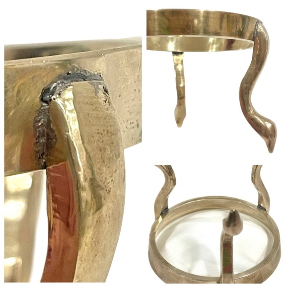 Enameled Cloisonne Brass Egg Trinket Box with Brass Stand Fruit & Flower Design. - Picture 14 of 15